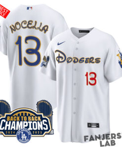 NOCELLA #13 Los Angeles Dodgers White Baseball Jersey