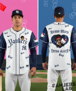 New York Yankees Hello Kitty Bruno Mars Pop Up 2026 Tour Baseball Jersey