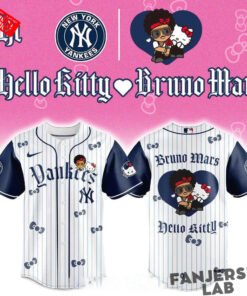 New York Yankees Hello Kitty Bruno Mars Pop Up 2026 Tour Baseball Jersey