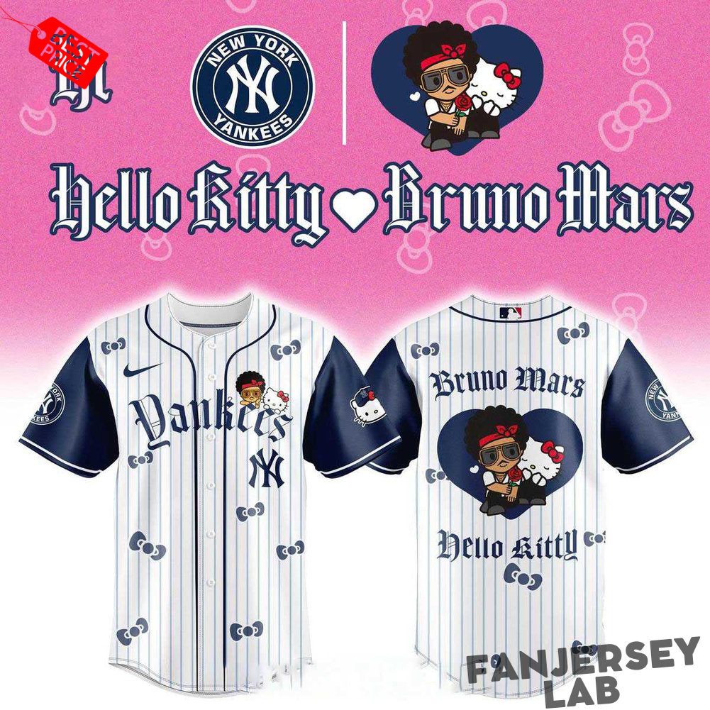 New York Yankees Hello Kitty Bruno Mars Pop Up 2026 Tour Baseball Jersey New York Yankees Hello Kitty Bruno Mars Pop Up 2026 Tour Baseball Jersey