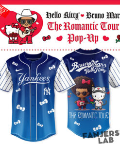 New York Yankees x Bruno Mars The Romantic Tour Hello Kitty Baseball Jersey