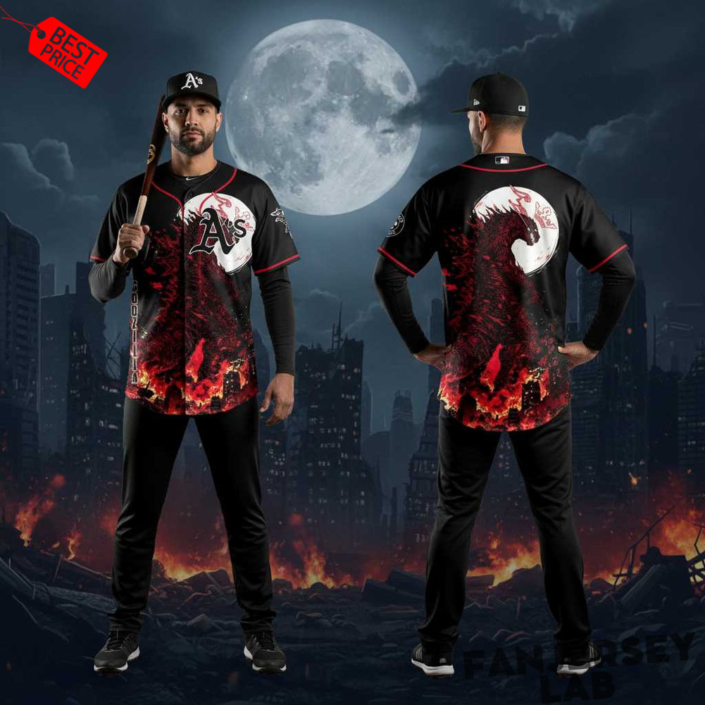 Oakland Athletics Godzilla Minus Zero Baseball Jersey Oakland Athletics Godzilla Minus Zero Baseball Jersey
