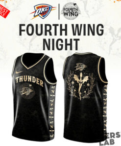 Oklahoma City Thunder Fourth Wing Night Custom Basketball Jersey