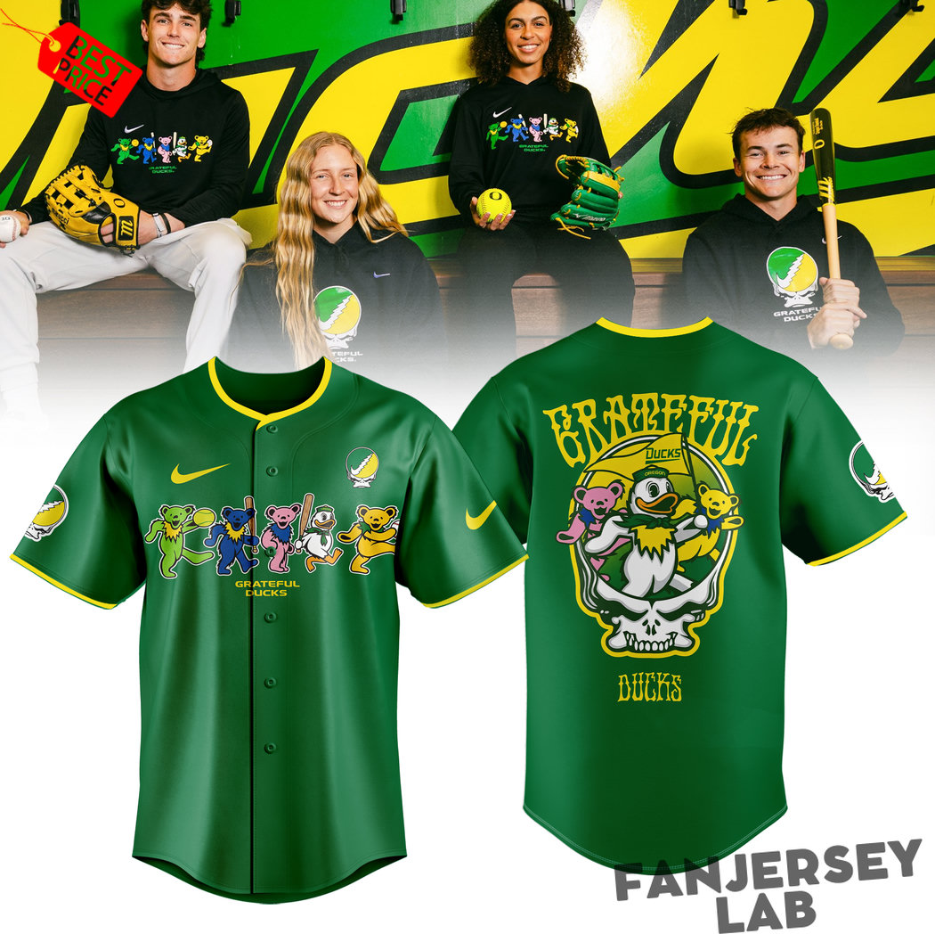 Oregon Ducks Grateful Ducks 2026 Special Baseball Jersey Oregon Ducks Grateful Ducks 2026 Special Baseball Jersey