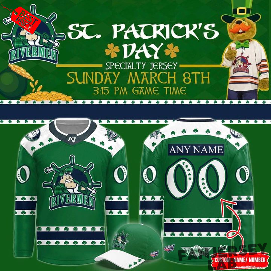Peoria Rivermen 2026 St. Patty’s Day Celebration Custom Hockey Jersey Peoria Rivermen 2026 St. Patty’s Day Celebration Custom Hockey Jersey