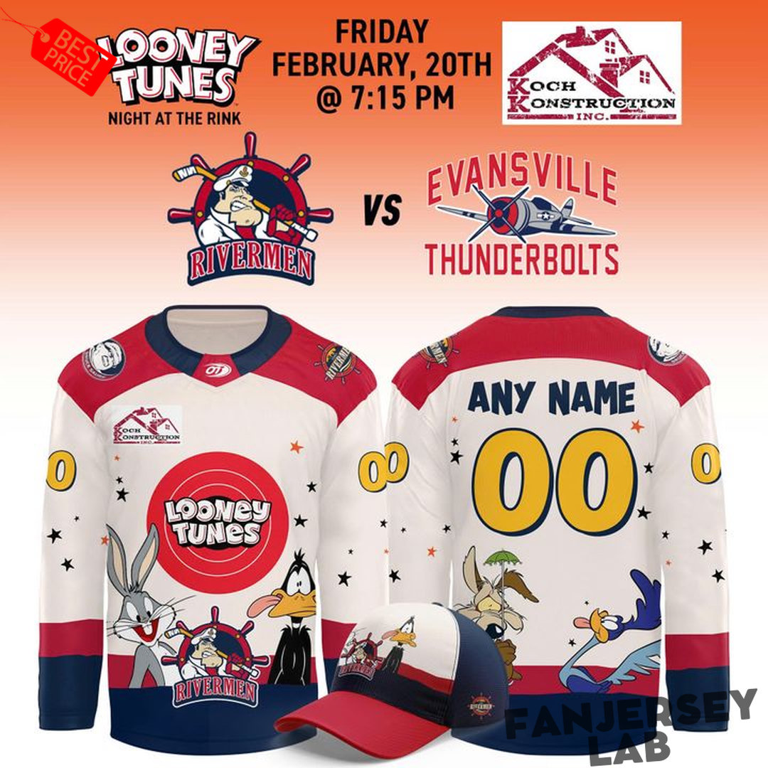 Peoria Rivermen x Looney Tunes Custom Hockey Jersey Peoria Rivermen x Looney Tunes Custom Hockey Jersey