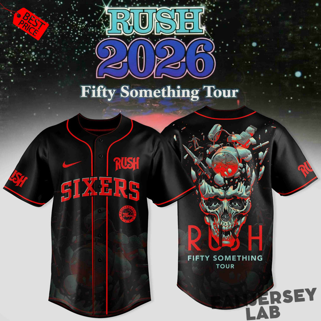 Philadelphia 76ers x RUSH 2026 TOUR Baseball Jersey Philadelphia 76ers x RUSH 2026 TOUR Baseball Jersey