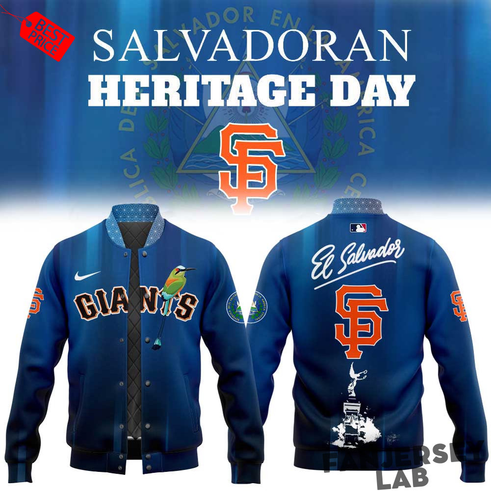 San Francisco Giants Salvadoran Heritage Day 2026 Baseball Jacket San Francisco Giants Salvadoran Heritage Day 2026 Baseball Jacket