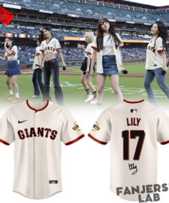 San Francisco Giants x Bae NMIXX Is Loving Their Time At Oracle Park Baseball Jersey 5.jpg