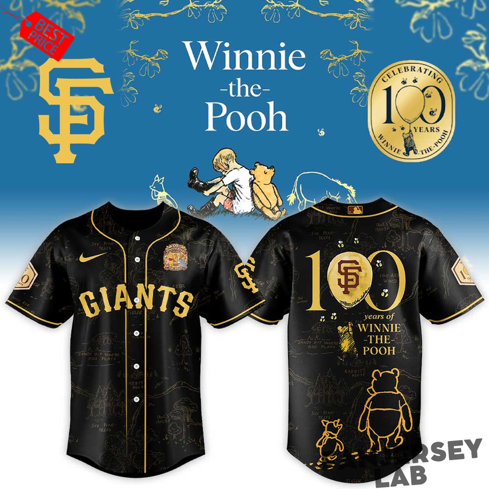 San Francisco Giants x Winnie The Pooh 100th Anniversary Baseball Jersey San Francisco Giants x Winnie The Pooh 100th Anniversary Baseball Jersey