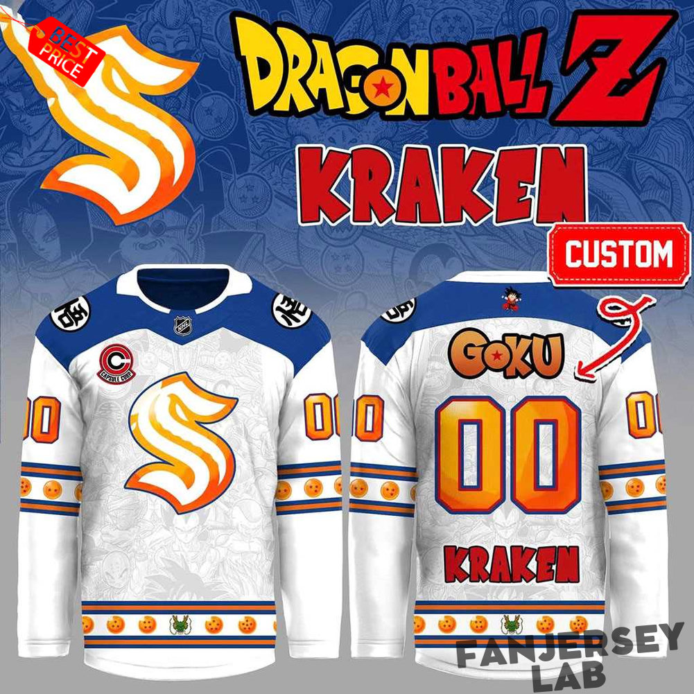 Seattle Kraken Dragon Ball Z 2026 Custom Hockey Jersey Seattle Kraken Dragon Ball Z 2026 Custom Hockey Jersey