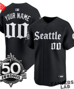 Seattle Mariners 50 Seasons Custom Baseball Jersey – Gothic Edition