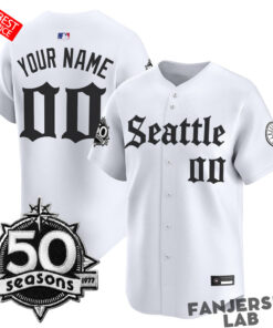 Seattle Mariners 50 Seasons Custom Baseball Jersey – Gothic Edition