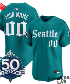Seattle Mariners 50 Seasons Custom Baseball Jersey Gothic Edition 4.jpg