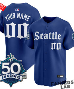 Seattle Mariners 50 Seasons Custom Baseball Jersey Gothic Edition 5.jpg