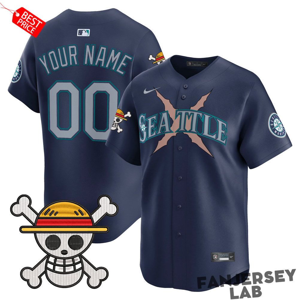 Seattle Mariners x One Piece Custom Baseball Jersey Seattle Mariners x One Piece Custom Baseball Jersey