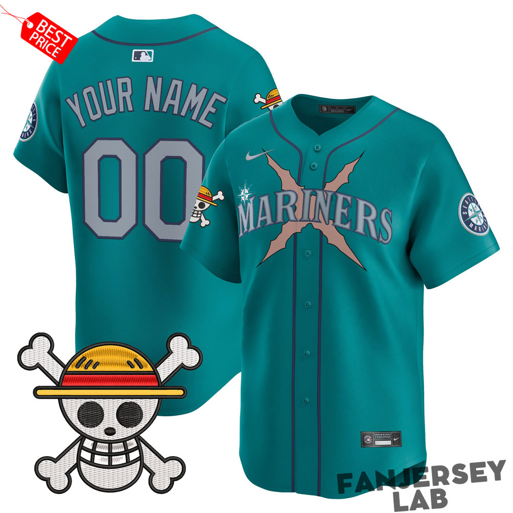Seattle Mariners x One Piece Custom Baseball Jersey Seattle Mariners x One Piece Custom Baseball Jersey