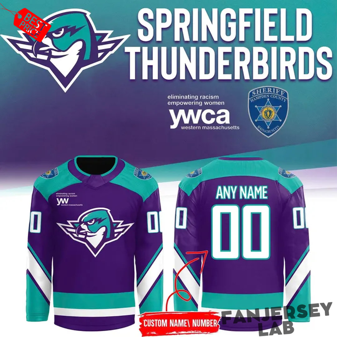 Springfield Thunderbirds 2026 Purple Warm-up Custom Hockey Jersey Springfield Thunderbirds 2026 Purple Warm-up Custom Hockey Jersey