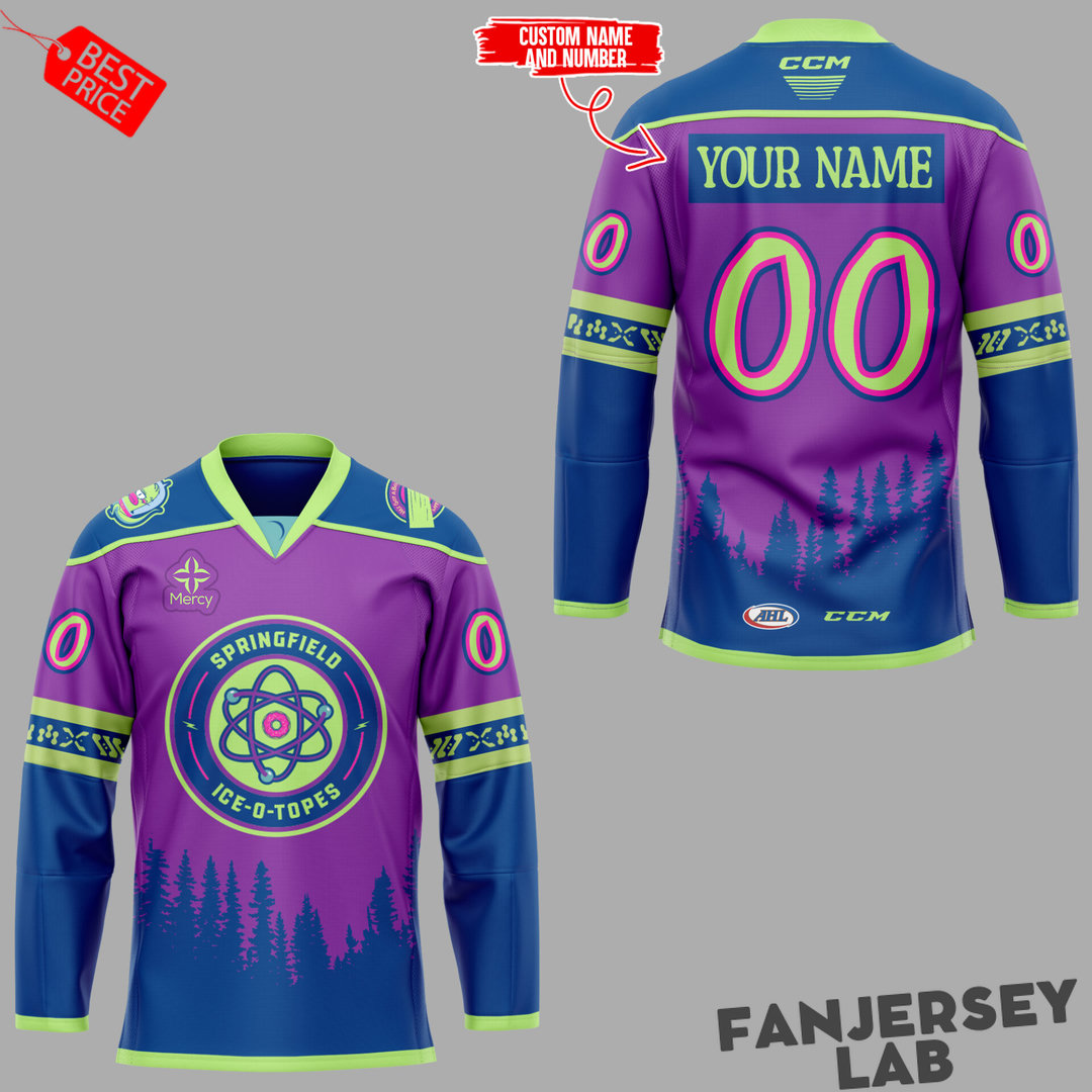 Springfield Thunderbirds Ice-🍩-Topes Night Custom Hockey Jersey Springfield Thunderbirds Ice-🍩-Topes Night Custom Hockey Jersey