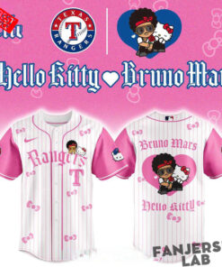 Texas Rangers Hello Kitty Bruno Mars Pop Up 2026 Tour Baseball Jersey