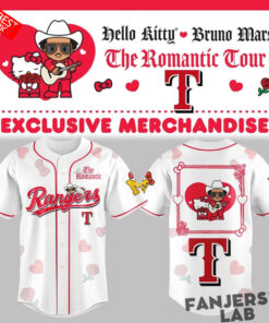 Texas Rangers x Hello Kitty Bruno Mars The Romantic Tour Exclusive Baseball Jersey