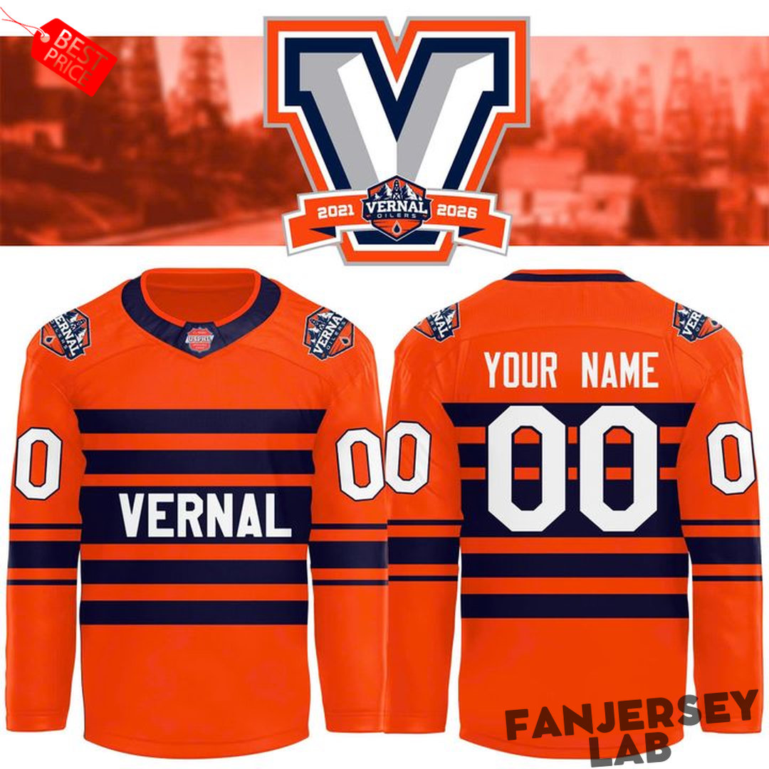Vernal Oilers Orange Custom Hockey Jersey Vernal Oilers Orange Custom Hockey Jersey