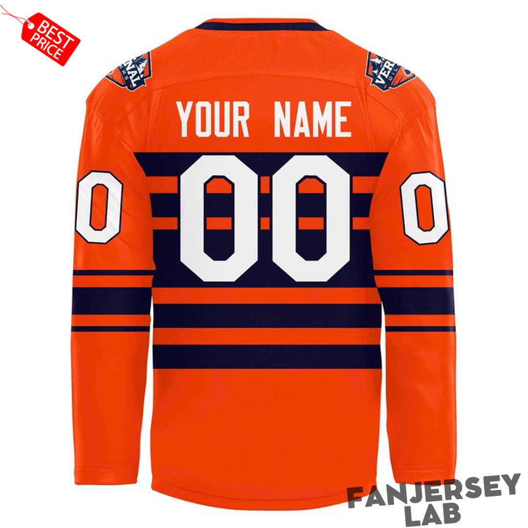 Vernal Oilers Orange Custom Hockey Jersey Vernal Oilers Orange Custom Hockey Jersey