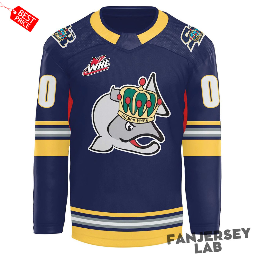 Victoria Royals Salmon Kings Replica Custom Hockey Jersey Victoria Royals Salmon Kings Replica Custom Hockey Jersey