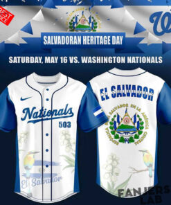 Washington Nationals Salvadoran Heritage Day Baseball Jersey