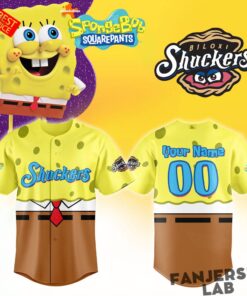Biloxi Shuckers SpongeBob SquarePants Night Custom Baseball Jersey