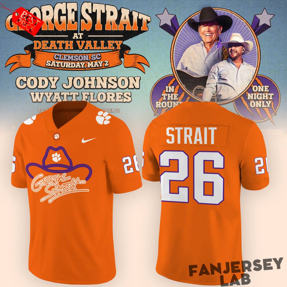 Clemson Tigers x George Strait Memorial Stadium 2026 Tour Football Jersey Clemson Tigers x George Strait Memorial Stadium 2026 Tour Football Jersey