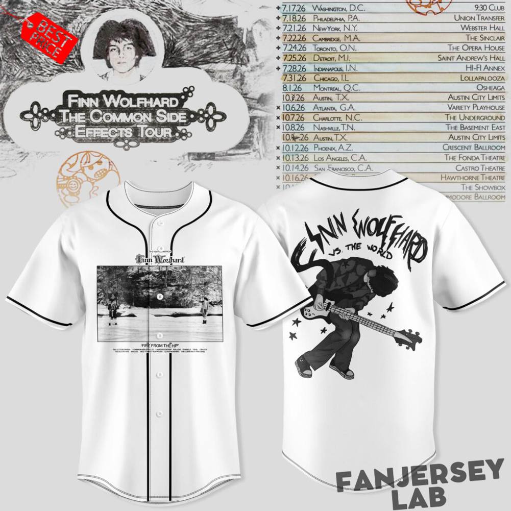 Finn Wolfhard The Common Side Effects Tour Baseball Jersey Finn Wolfhard The Common Side Effects Tour Baseball Jersey