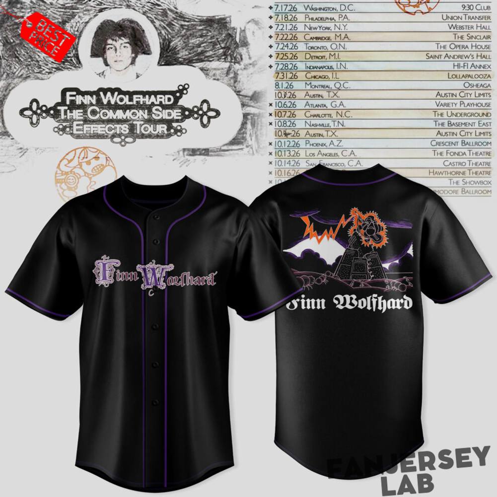 Finn Wolfhard The Common Side Effects Tour Baseball Jersey Finn Wolfhard The Common Side Effects Tour Baseball Jersey
