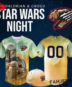 Fresno Grizzlies x Star Wars Night Baby Yoda Custom Baseball Jersey