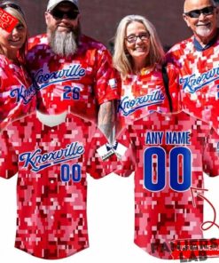 Knoxville Smokies 2026 Military Appreciation Red Camo Custom Jersey