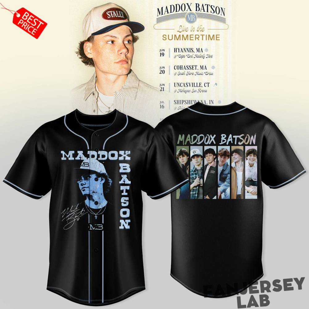 Maddox Batson Live in Summertime Tour 2026 Baseball Jersey Maddox Batson Live in Summertime Tour 2026 Baseball Jersey
