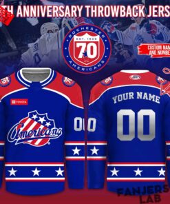 Rochester Americans 70th Anniversary Throwback Custom Hockey Jersey