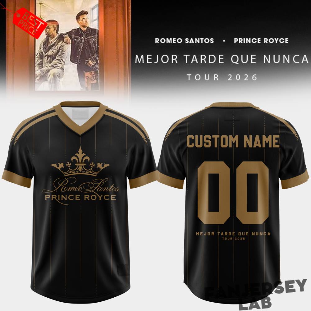Romeo Santos & Prince Royce Mejor Tarde Que Nunca Tour 2026 Football Jersey Romeo Santos & Prince Royce Mejor Tarde Que Nunca Tour 2026 Football Jersey