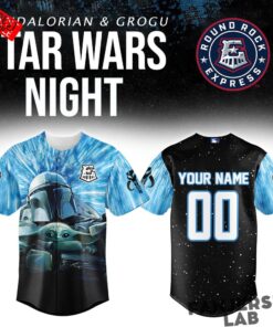 Round Rock Express x Star Wars Mandalorian & Grogu Custom Baseball Jersey