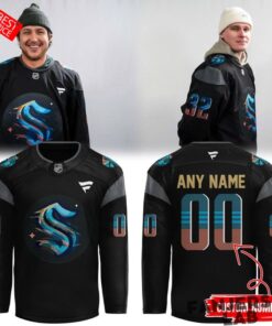 Seattle Kraken 2026 Black Hockey History Night Custom Hockey Jersey