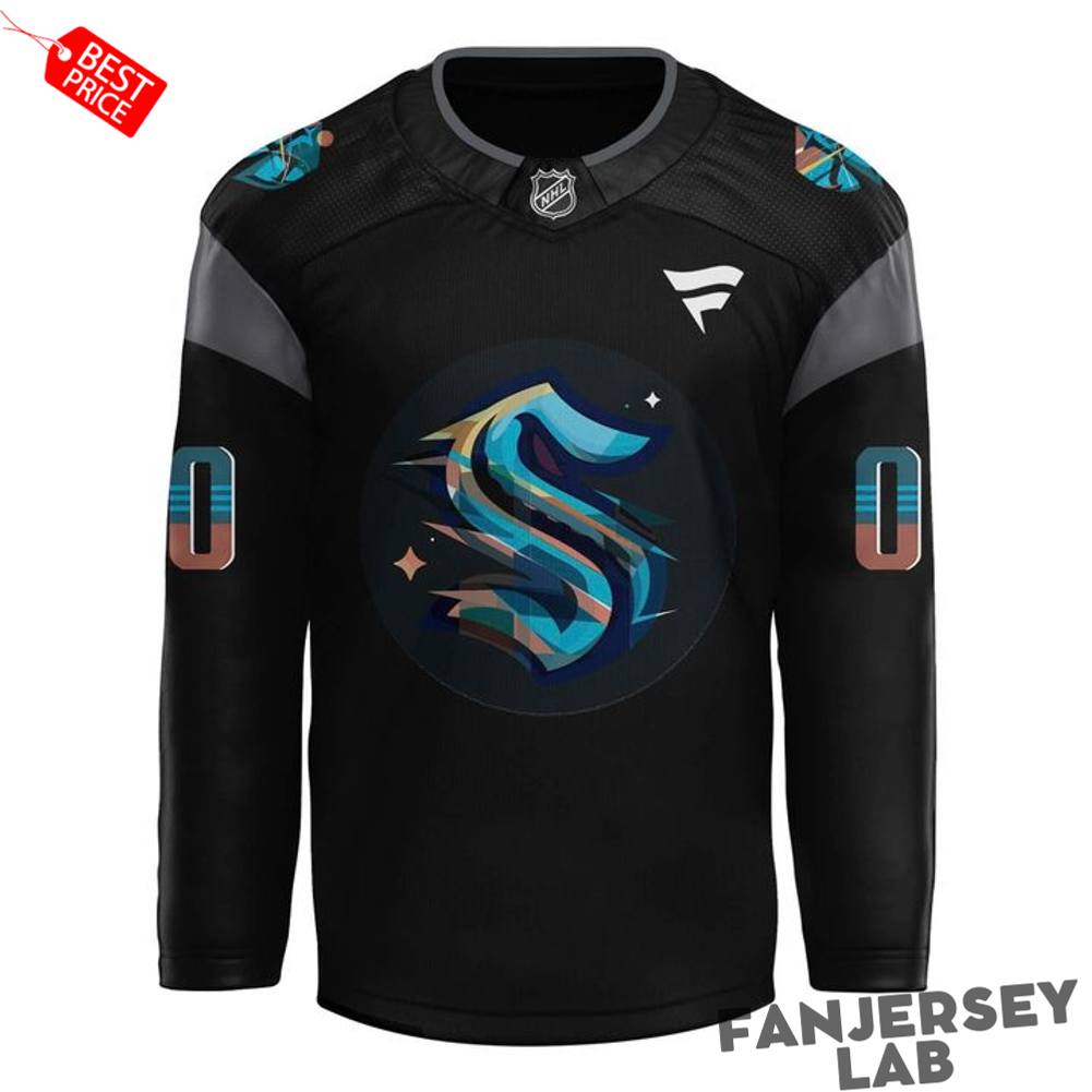 Seattle Kraken 2026 Black Hockey History Night Custom Hockey Jersey Seattle Kraken 2026 Black Hockey History Night Custom Hockey Jersey