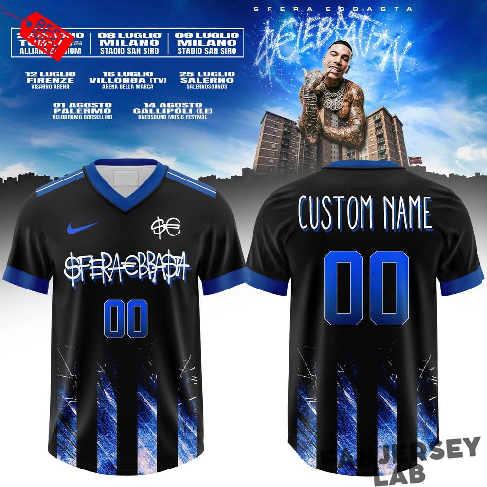Sfera Ebbasta “CELEBRATION” Tour Football Jersey Sfera Ebbasta “CELEBRATION” Tour Football Jersey