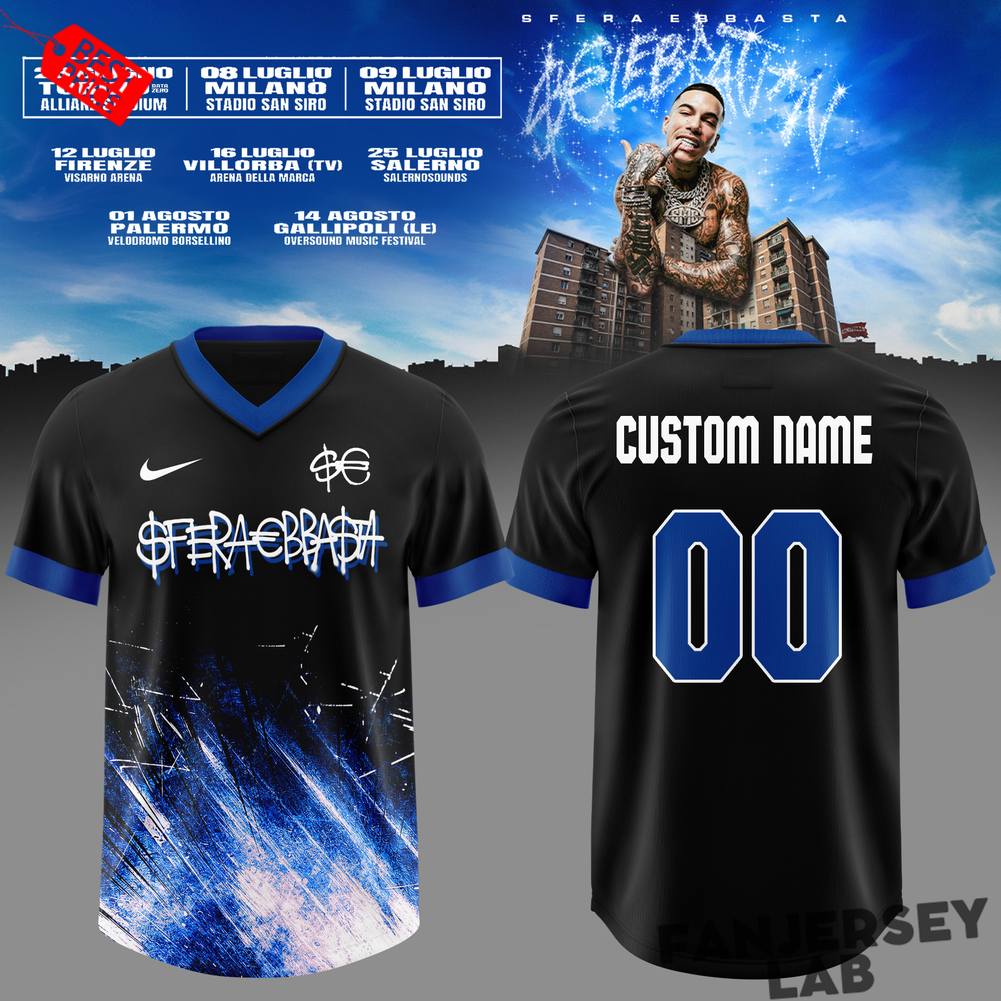 Sfera Ebbasta “CELEBRATION” Tour Football Jersey Sfera Ebbasta “CELEBRATION” Tour Football Jersey