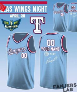 Texas Rangers x Dallas Wings Night Paige Bueckers Signature Baseball Jersey