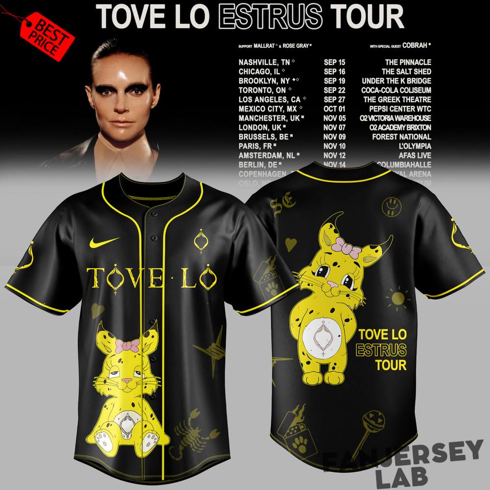 Tove Lo ESTRUS Tour 2026 Baseball Jersey Tove Lo ESTRUS Tour 2026 Baseball Jersey