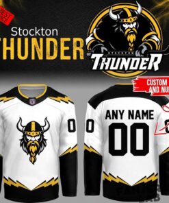 Adirondack Thunder x Stockton Thunder FPHL 2026 Custom Hockey Jersey Adirondack Thunder x Stockton Thunder FPHL 2026 Custom Hockey Jersey