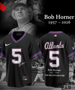 Atlanta Braves Bob Horner Forever Black Baseball Jersey