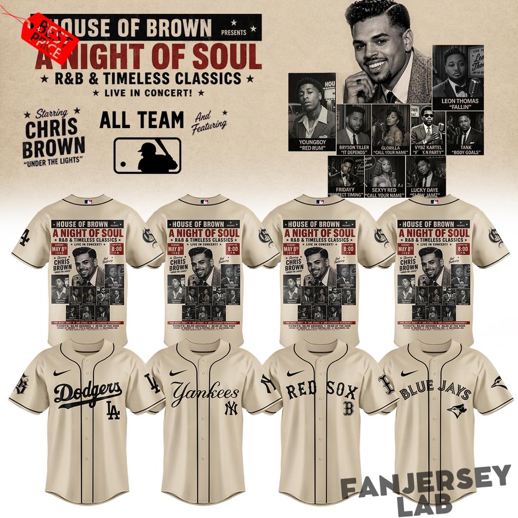 Baseball All Teams x Chris Brown “A Night of Soul” Special Baseball Jersey Baseball All Teams x Chris Brown “A Night of Soul” Special Baseball Jersey
