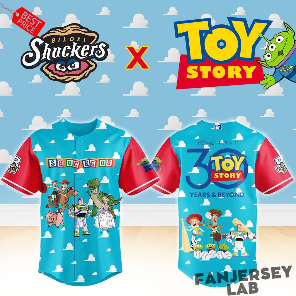 Biloxi Shuckers x Toy Story 30 Years & Beyond Baseball Jersey Biloxi Shuckers x Toy Story 30 Years & Beyond Baseball Jersey