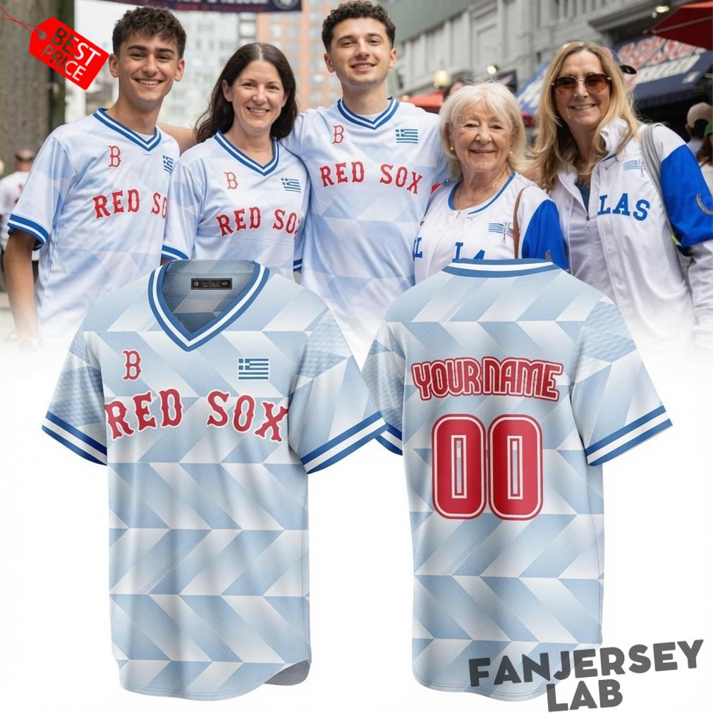 Boston Red Sox Greek American Celebration Night 2026 Custom Baseball Jersey Boston Red Sox Greek American Celebration Night 2026 Custom Baseball Jersey